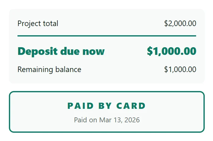 Ganavo receipt with the “Paid by card” stamp
